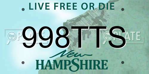 998TTS New Hampshire License Plate