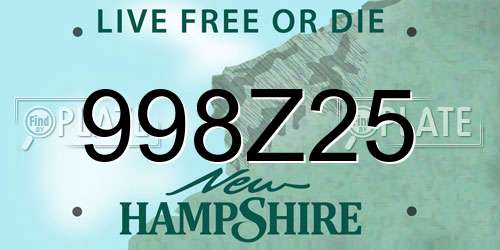 998Z25 New Hampshire License Plate