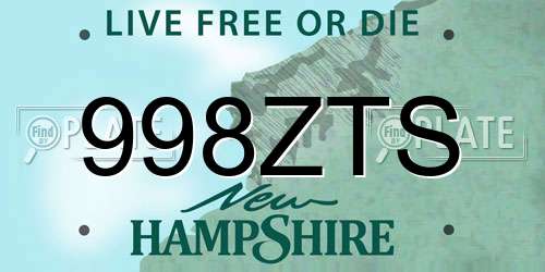 998ZTS New Hampshire License Plate