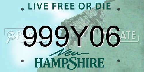 999Y06 New Hampshire License Plate