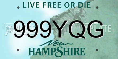 999YQG New Hampshire License Plate