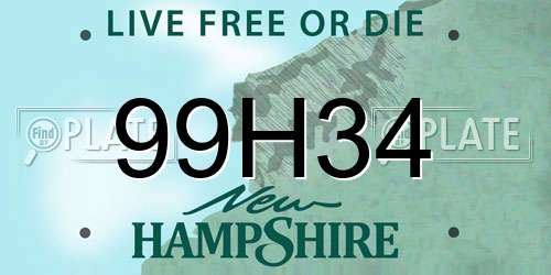 99H34 New Hampshire License Plate