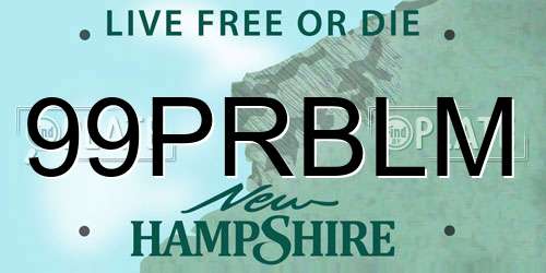 99PRBLM New Hampshire License Plate
