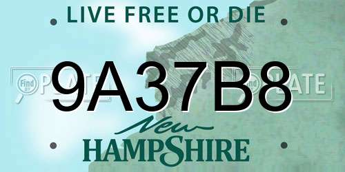 9A37B8 New Hampshire License Plate