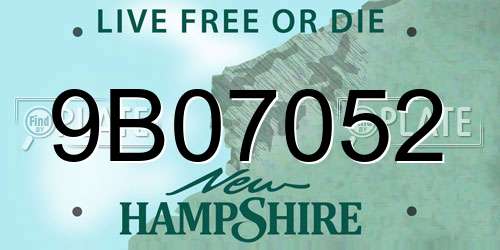 9B07052 New Hampshire License Plate