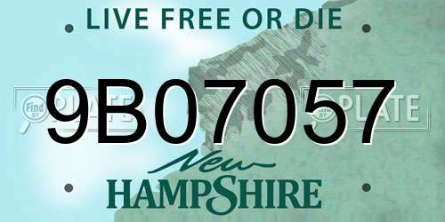 9B07057 New Hampshire License Plate