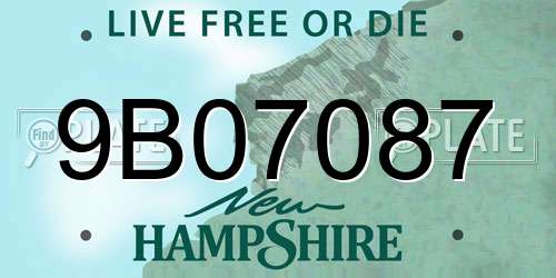 9B07087 New Hampshire License Plate
