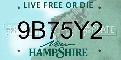9B75Y2 New Hampshire License Plate