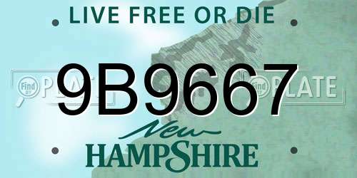 9B9667 New Hampshire License Plate