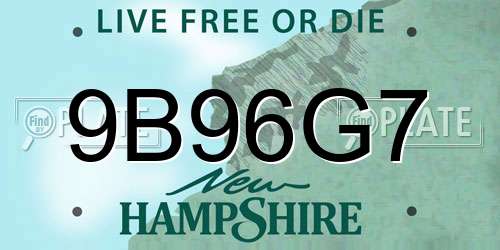9B96G7 New Hampshire License Plate