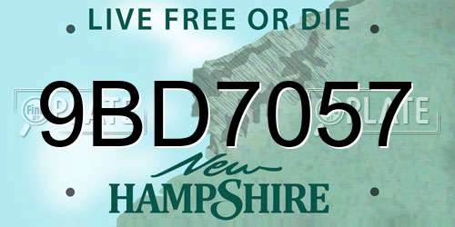 9BD7057 New Hampshire License Plate