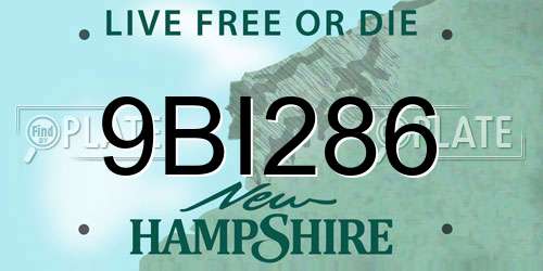 9BI286 New Hampshire License Plate