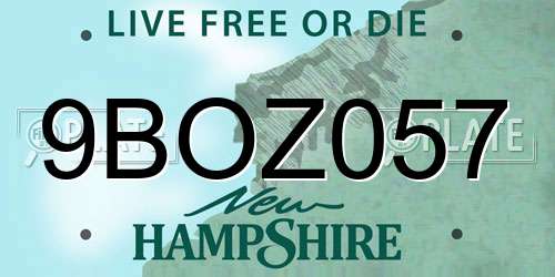 9BOZ057 New Hampshire License Plate