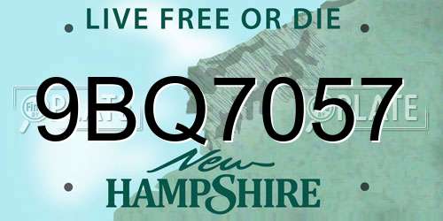 9BQ7057 New Hampshire License Plate