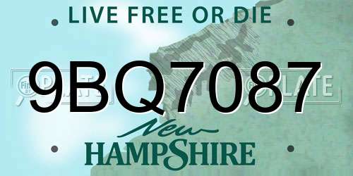 9BQ7087 New Hampshire License Plate
