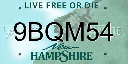 9BQM54 New Hampshire License Plate