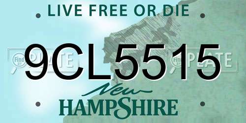 9CL5515 New Hampshire License Plate