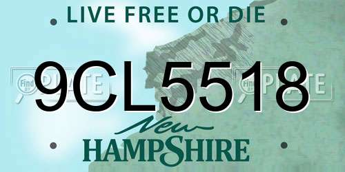 9CL5518 New Hampshire License Plate