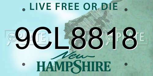 9CL8818 New Hampshire License Plate