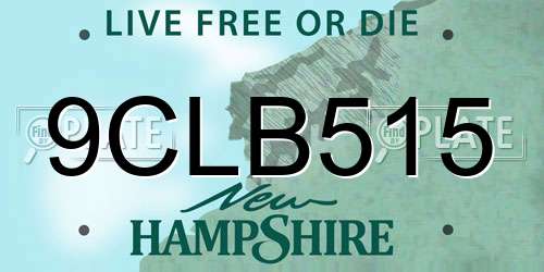 9CLB515 New Hampshire License Plate