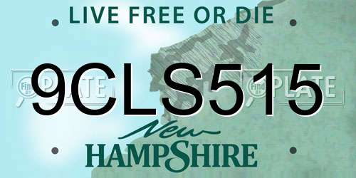 9CLS515 New Hampshire License Plate