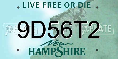 9D56T2 New Hampshire License Plate