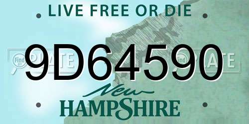 9D64590 New Hampshire License Plate