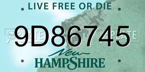 9D86745 New Hampshire License Plate