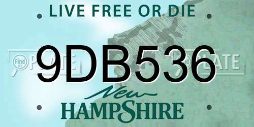 9DB536 New Hampshire License Plate