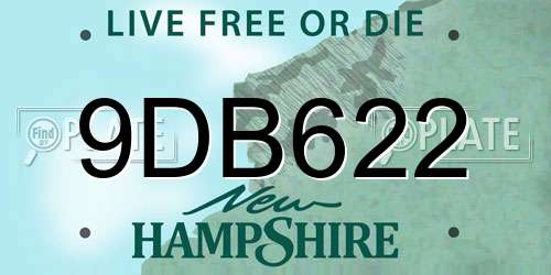 9DB622 New Hampshire License Plate