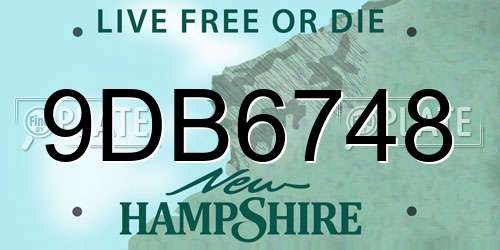9DB6748 New Hampshire License Plate