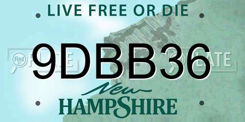 9DBB36 New Hampshire License Plate