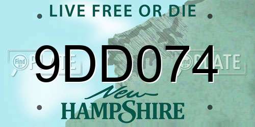 9DD074 New Hampshire License Plate