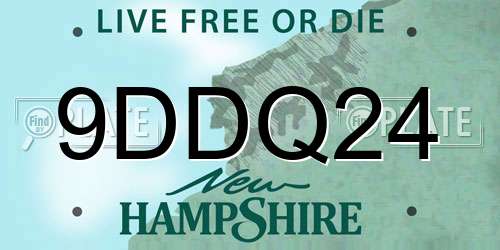 9DDQ24 New Hampshire License Plate