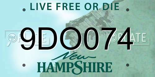 9DO074 New Hampshire License Plate