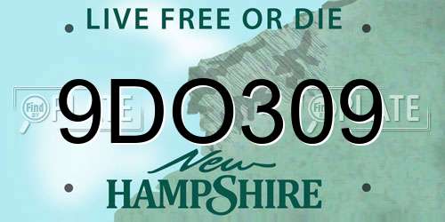 9DO309 New Hampshire License Plate