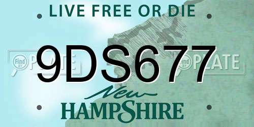 9DS677 New Hampshire License Plate