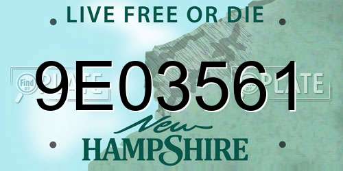 9E03561 New Hampshire License Plate