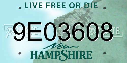 9E03608 New Hampshire License Plate