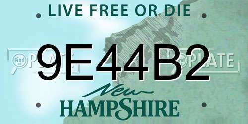 9E44B2 New Hampshire License Plate