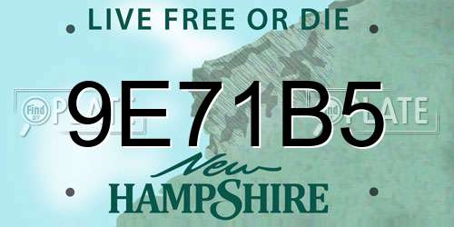 9E71B5 New Hampshire License Plate