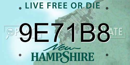 9E71B8 New Hampshire License Plate