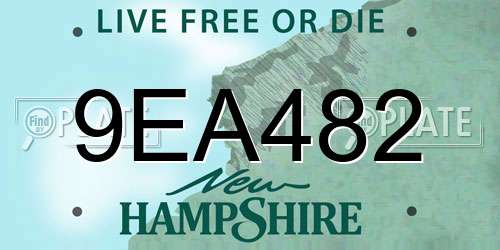 9EA482 New Hampshire License Plate