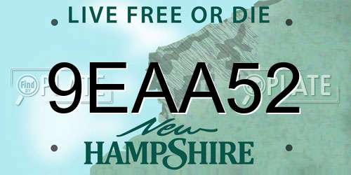 9EAA52 New Hampshire License Plate