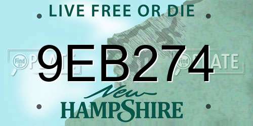 9EB274 New Hampshire License Plate