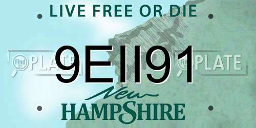 9EII91 New Hampshire License Plate