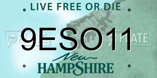 9ESO11 New Hampshire License Plate