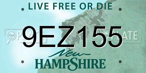 9EZ155 New Hampshire License Plate
