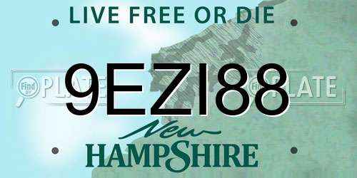 9EZI88 New Hampshire License Plate