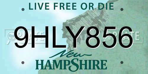 9HLY856 New Hampshire License Plate